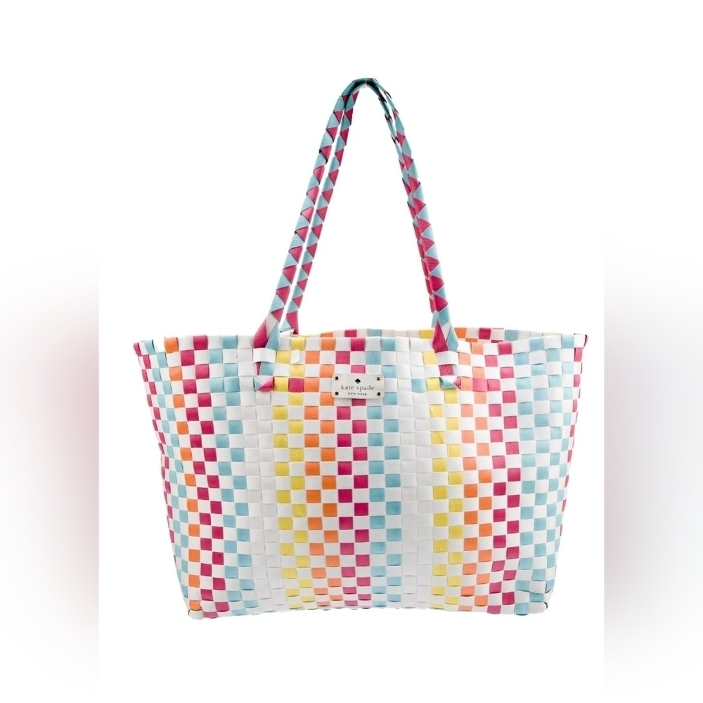 Kate spade NWT Rare Rainbow Wicker Tote bag.